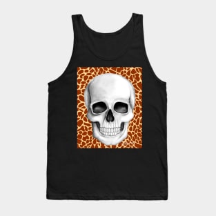 Skull (On Giraffe Print Background) Tank Top